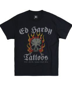 Limited Edition - Rhinestone Flame Skull Tee