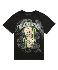 Skull Snakes Mens Rhinestone SS Tee