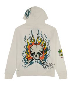 Alternative view of Flame Skull Hoodie - Ivory