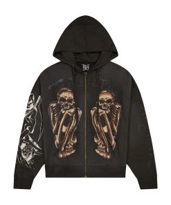 Skeles Boxy Zip Hoodie - Sunfade Grey