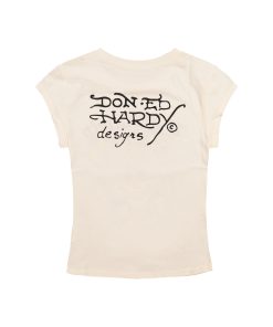 Alternative view of LKS Skull Rhinestone Cap Sleeve Tee