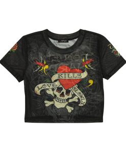 LKS Skull Power Mesh Baby Tee