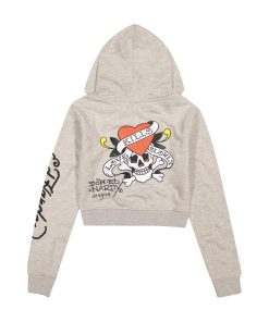 Alternative view of LKS Skull Zip Front Hoodie - Heather Grey