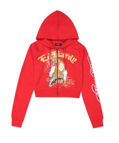 Tiger Mountain Zip Front Cropped Hoodie