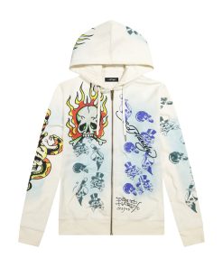 Skulls Long Fleece Hoodie