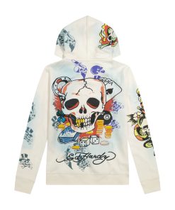 Alternative view of Skulls Long Fleece Hoodie