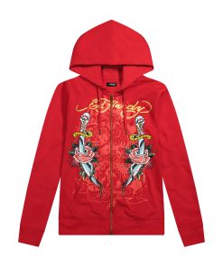 Dagger Roses Long Fleece Hoodie