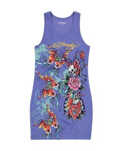 Butterflies Rib Tank Dress