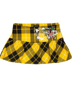 True Eagle Plaid Flare Miniskirt