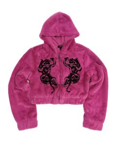 Panthers Faux Fur Hooded Jacket