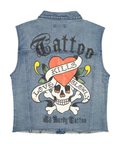 Alternative view of LKS Skull Trucker Denim Vest