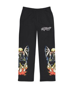 Xman Mens Rhinestone Baggy Sweatpant Black