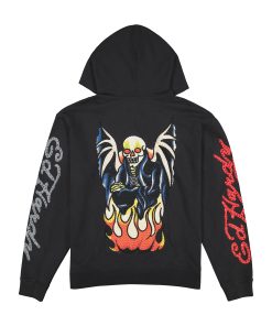 Alternative view of Xman Mens Rhinestone Zip Hoodie Black