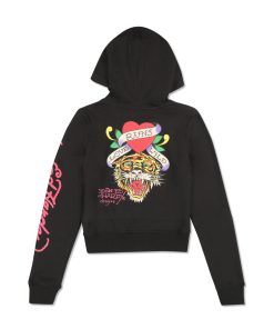 Alternative view of Tiger Swallow Cropped Zip Fleece Hoodie