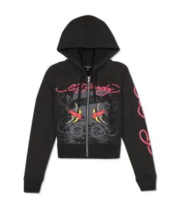 Tiger Swallow Cropped Zip Fleece Hoodie
