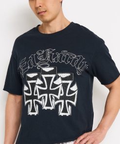 Crosses Rhinestone Boxy Cropped Tee