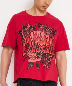 Skull Roses Boxy Cropped Tee